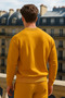 Men's Crew Neck Oversize Mustard Sweater - 3