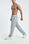 Gray 2-Thread Baggy Sweatpants Comfortable Full Fit Wide Leg - 3
