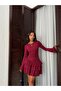 Spanish Sleeve Long Sleeve Pleated Dress - 3