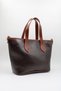 Women's Brown Tan Patent Leather Zipper Closure Lined Cross Strap Hand and Shoulder Bag - 3