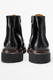 Men's Thick Sole Zippered Boots Genuine Leather Fr 541456 Black - 6