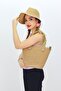 Jutty Bohemian Drawstring Straw Bag with Wooden Detailing Summer Beach Shoulder and Hand Bag - 4