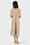 Regular Fit Crew Neck Flared Midi Linen Dress Dress 7202687 - 3