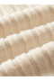 Beige Ribbed Knit Blouse Long Sleeve, Ruffle Sleeve, Mock Neck Cropped Top - 4