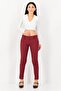 Women Cigarette Fit Textured Straight Leg Pants, Maroon - 4