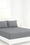 Charcoal Elegance Striped Fitted Bed Sheet Set – King Size - 3