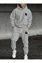 2-Piece Men's Tracksuit Set – Gray Oversized Sweatshirt and Sweatpants - 3