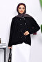 Black Heart Button Detailed Angora Soft Knitwear Cardigan - 3