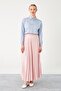 Pink Pleated Satin Skirt - 3