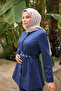 Navy Blue Scuba Snap Jacket and Pants Set - 4