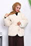 Cream Quilted Belted Lined Jacket