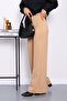 Dark Beige Side Zipper High Waist Trousers - 4