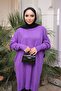 Dark Lilac Cold Yarn Mercerized Knitwear Sweater - 2