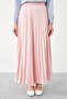 Pink Pleated Satin Skirt