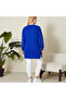 Women's Cobalt Blue Slit Tunic with Crystal Stone Accessories - 5