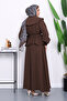 Brown Collar Detailed Shirt Skirt Set - 4