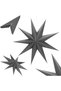 Decorative 3D paper star, 9-pointed, 60cm, silver - 3