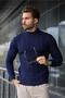 Navy Blue Half Fisherman Men's Knitwear Sweater E7423 - 4