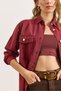 Women's Burgundy Double Pocket Cotton Gabardine Shirt Gml-19001272 - 4