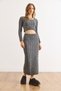 Women's Smoked Hair Knitwear Suit with Skirt Tkm-19000444 - 5