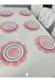12 Pieces First Quality Linen Ribbon Pattern Embroidered American Serviette and Presentation Napkin - 2
