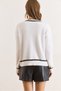 Women's White Button Detailed Striped Beard Knitwear Cardigan Hrk-19000425 - 2