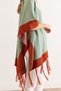 Women's Mint Green Color Block Poncho Cardigan Hrk-19000423 - 6