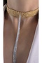 8 Row Chain Woven Dangle Body Leash Choker Silver Gold Silver Color Handmade Necklace - 3