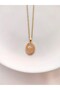 Women's Stainless Steel Gold Oval Authentic Eros Cupid Figured Necklace - 4
