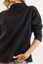 Women's Black Stand Collar Ribbed Thessaloniki Blouse Blz-19003137 - 5