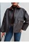 Velvet Collar Pocket Detail Jacket - 3