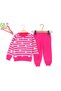 Atabay 192-10-25 Baby Girl Set 2-Piece Striped Daisy Printed 9/24 Months - 2