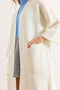 Women's Ecru Soft Textured Pocketed Knit Cardigan Hrk-19000424 - 3