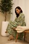 Green Floral Block Print Cotton Kurta Set with Palazzo - 3