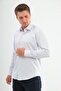 Slimfit White Navy Checkered Men's Shirt with Lycra Slim Fit Structure As045085/19