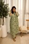 Green Floral Block Print Cotton Kurta Set with Palazzo