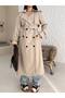 Women's Leather Epaulet Cream Trench Coat