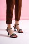 Ankle-Strapped Stone Evening Dress Stiletto Heeled Shoes (8cm) - 4