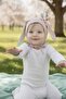 Baby Girl and Boy 100% Cotton Combed Extra Soft Rabbit Ear Lace-Up Double Layer Beanie - 3