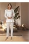 Women's Ecru Special Design Lace Long Sleeve Cotton Maternity Pajama Set