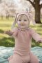 Baby Girl and Boy 100% Cotton Combed Extra Soft Rabbit Ear Lace-Up Double Layer Beanie - 3