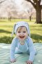 Baby Girl and Boy 100% Cotton Combed Extra Soft Rabbit Ear Lace-Up Double Layer Beanie - 3