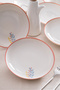 Liora Floral Print 20 cm Porcelain Dinner Plate - 6 Pieces - 4