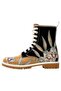 Women's vegan leather black long boots - warner bros looney tunes double trouble design - 3