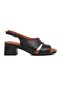 Women's Summer Heeled 100% Leather Sandals Black 2311510Y - 2