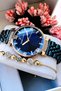 Original Women's Wristwatch, Cut Glass Waterproof Navy Blue Steel Band - Bracelet Gift Dkby2050C1 - 5