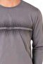 6102 Men's Gray Long Sleeve Crew Neck Pajama Set - 2