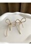 Big Bow Ribbon Steel Earrings, New Year's Christmas Gift