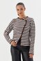 Striped Asymmetrical Cut Cardigan Brown