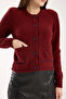Bordo Color Bib Cardigan with Pockets - 3